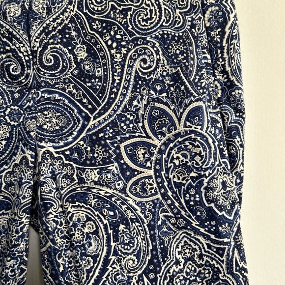 Charter‎ Club Classic Fit Women's 6 Blue Paisley Pants 4 Pocket Preppy Business - Picture 5 of 13